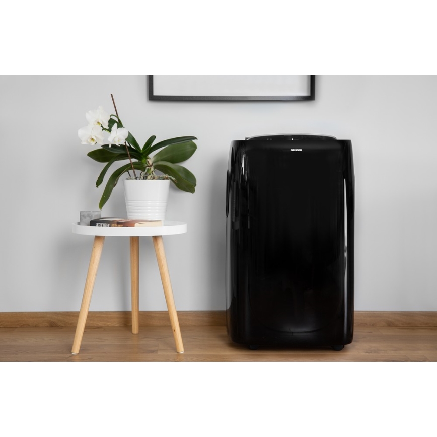 Sencor - Mobilna klimatyzacja z wyświetlaczem LED 3w1 1000W/230V 9000 BTU czarna + pilot