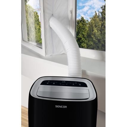 Sencor - Mobilna klimatyzacja z wyświetlaczem LED 3w1 1000W/230V 9000 BTU czarna + pilot
