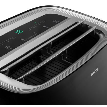 Sencor - Mobilna klimatyzacja z wyświetlaczem LED 3w1 1000W/230V 9000 BTU czarna + pilot