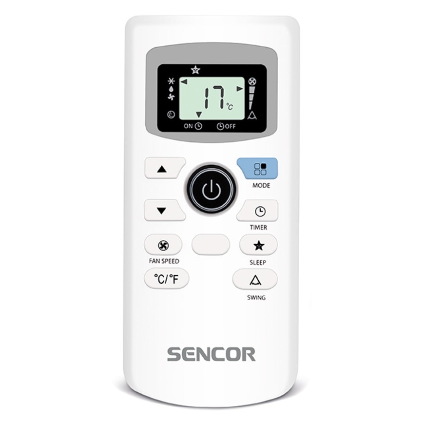 Sencor - Mobilna klimatyzacja z wyświetlaczem LED 3w1 1000W/230V 9000 BTU czarna + pilot