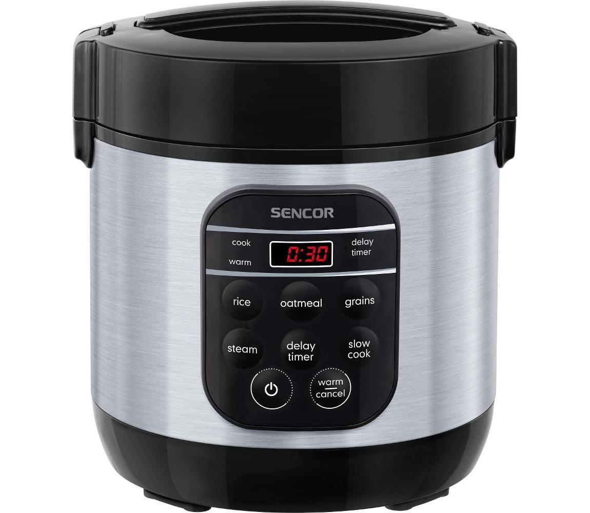 Sencor - Multifunkcyjny ryżowar 350W/230V 0,6 l stal nierdzewna/czarny