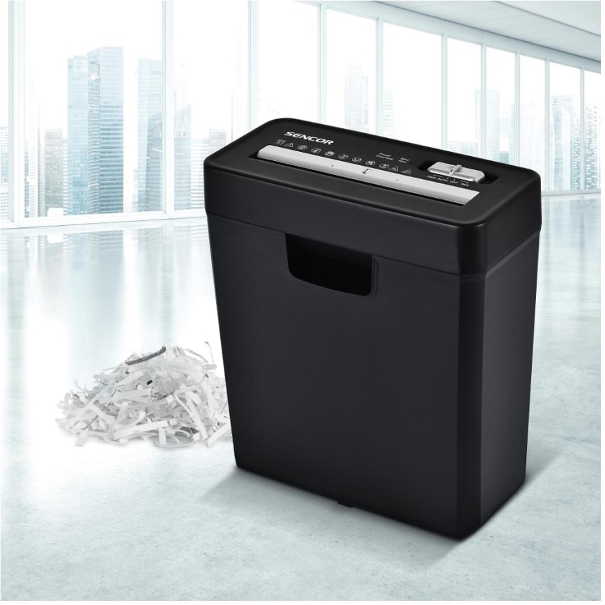 Sencor - Niszczarka papieru A4 objętość 10 l 190W/230V czarny