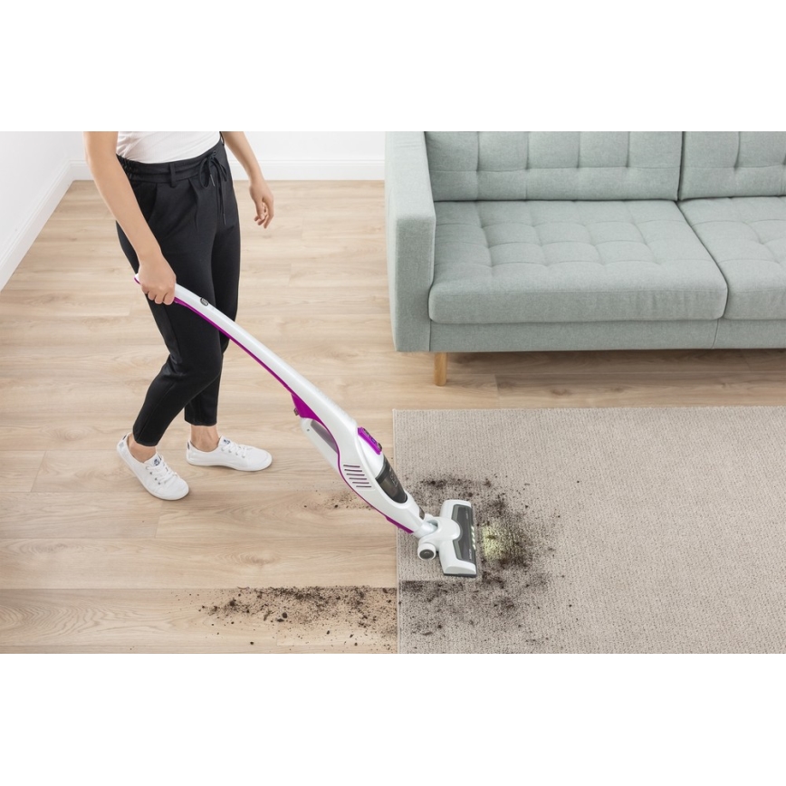 Sencor - Odkurzacz pionowy z elektryczną szczotką obrotową 2w1 110W/14,8V 2200 mAh biały
