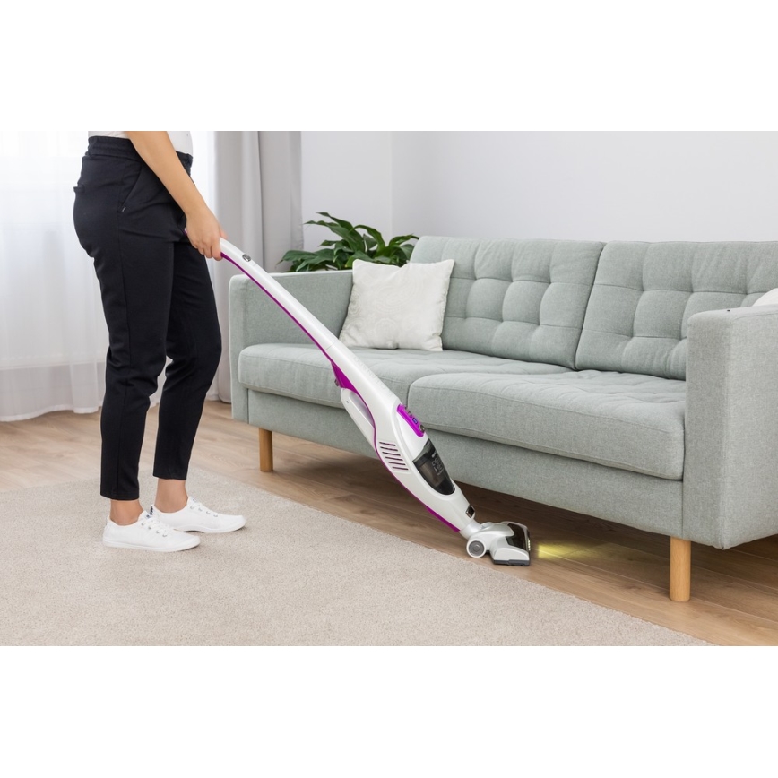 Sencor - Odkurzacz pionowy z elektryczną szczotką obrotową 2w1 110W/14,8V 2200 mAh biały