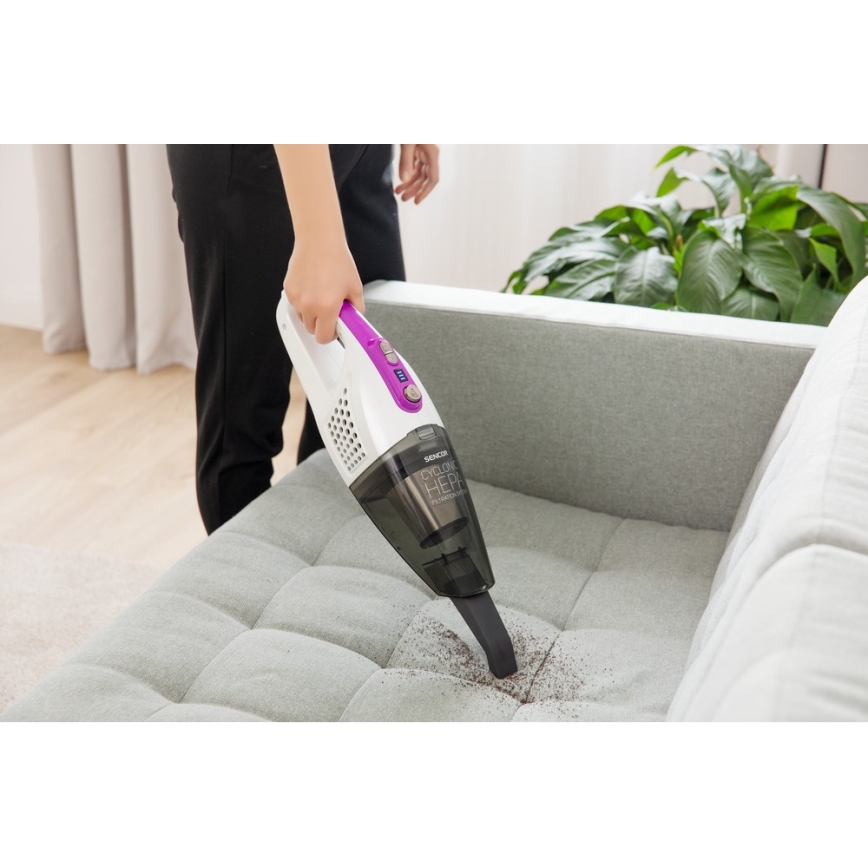 Sencor - Odkurzacz pionowy z elektryczną szczotką obrotową 2w1 110W/14,8V 2200 mAh biały
