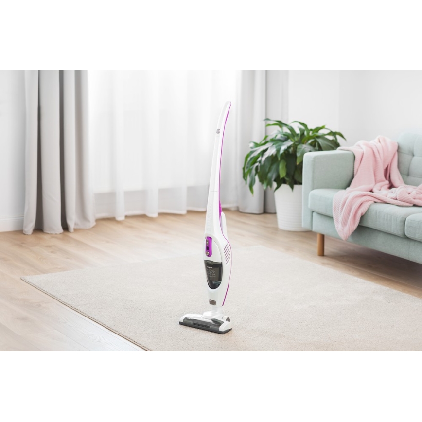 Sencor - Odkurzacz pionowy z elektryczną szczotką obrotową 2w1 110W/14,8V 2200 mAh biały