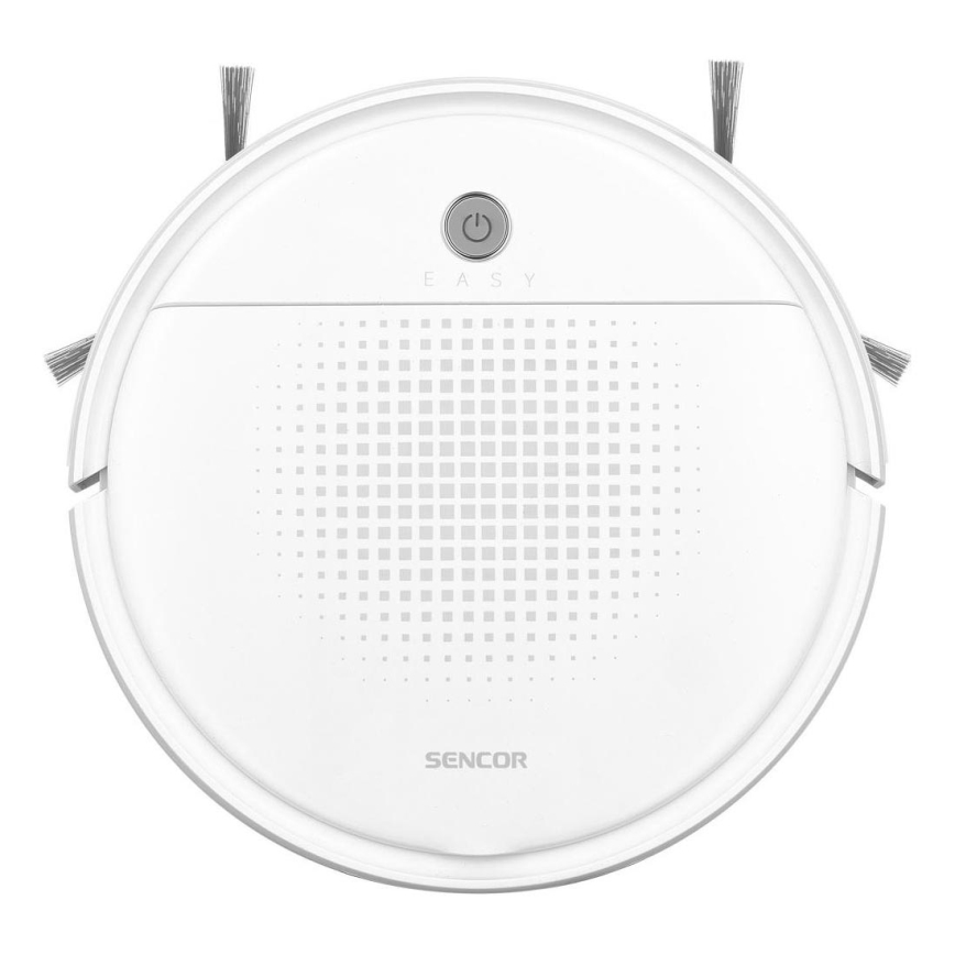 Sencor - Odkurzacz robotyczny z mopem 2w1 18W/1500 mAh biały + zdalne sterowanie