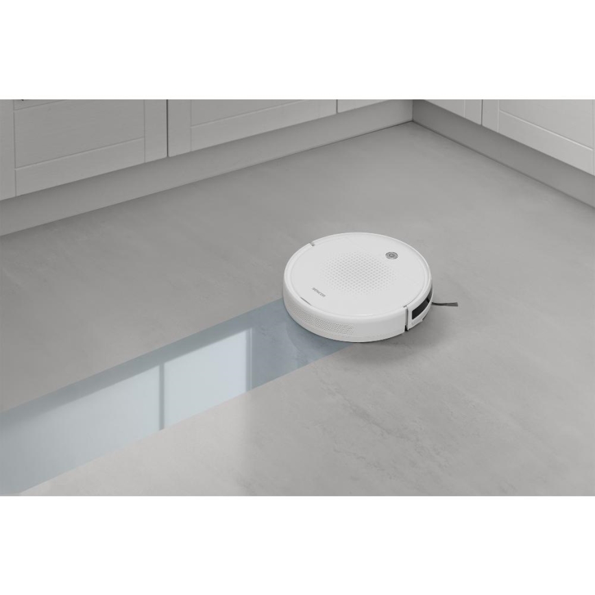 Sencor - Odkurzacz robotyczny z mopem 2w1 18W/1500 mAh biały + zdalne sterowanie