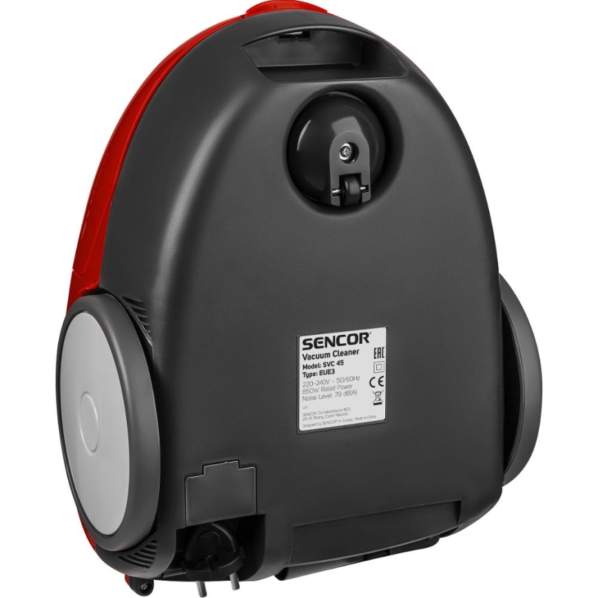 Sencor - Odkurzacz workowy 1,5 l 850 W/230 V czerwony/czarny