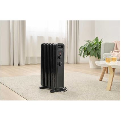 Sencor - Olejowy grzejnik 9-żebrowy 800/1200/2000W/230V czarny