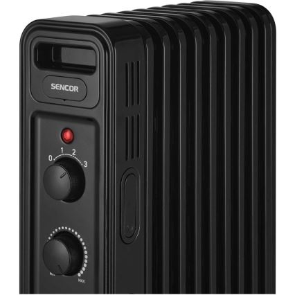 Sencor - Olejowy grzejnik 9-żebrowy 800/1200/2000W/230V czarny