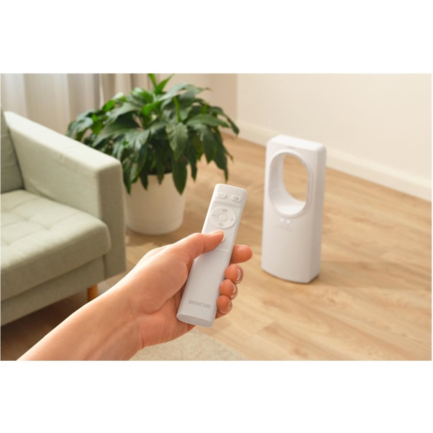 Sencor - Podłogowy wentylator bezłopatkowy 50W/230V biały + zdalne sterowanie