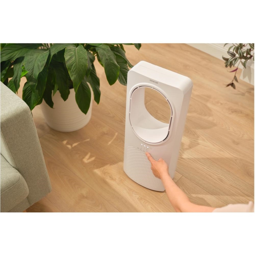 Sencor - Podłogowy wentylator bezłopatkowy 50W/230V biały + zdalne sterowanie