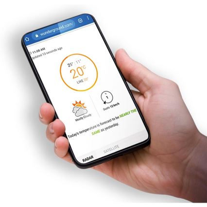 Sencor - Profesjonalna stacja pogodowa z kolorowym wyświetlaczem LCD 5V 1xCR2032 + 3xAA + 2xAA Wi-Fi Tuya