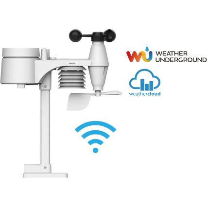 Sencor - Profesjonalna stacja pogodowa z kolorowym wyświetlaczem LCD 5V/1xCR2032 + 3xAA Wi-Fi