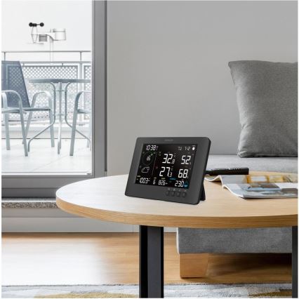 Sencor - Profesjonalna stacja pogodowa z kolorowym wyświetlaczem LCD i budzikiem 5V/1xCR2032 + 3xAA Wi-Fi