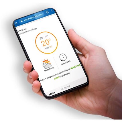 Sencor - Profesjonalna stacja pogodowa z kolorowym wyświetlaczem LCD i budzikiem 5V/1xCR2032 + 3xAA Wi-Fi