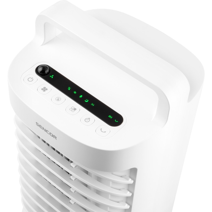 Sencor - Przenośna chłodnica powietrza z wyświetlaczem LED 3w1 45W/230V biała + pilot