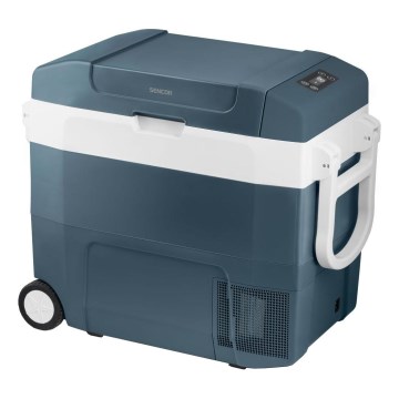 Sencor - Przenośna kompresorowa lodówka samochodowa 55 l 70W/12V/230V niebieska/biała
