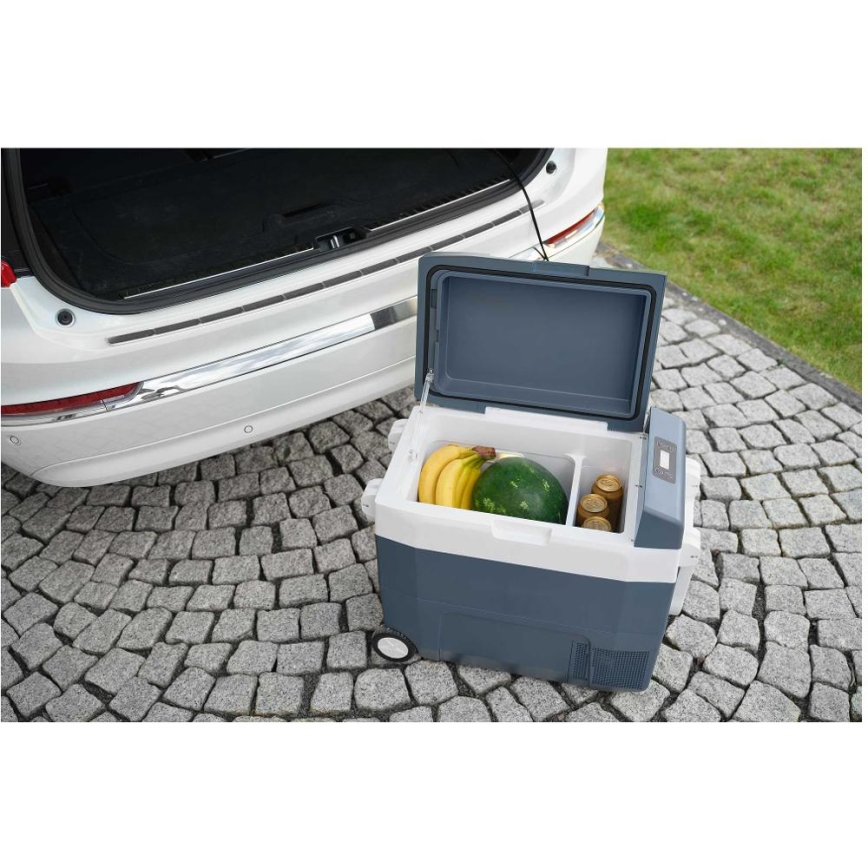 Sencor - Przenośna kompresorowa lodówka samochodowa 55 l 70W/12V/230V niebieska/biała