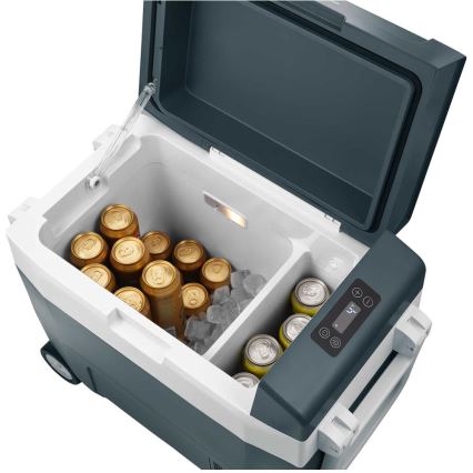 Sencor - Przenośna kompresorowa lodówka samochodowa 55 l 70W/12V/230V niebieska/biała