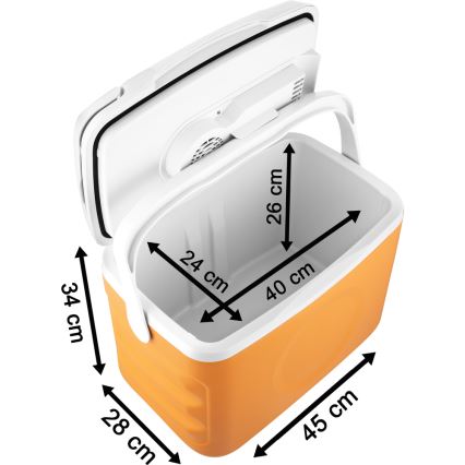 Sencor - Przenośna lodówka samochodowa 22 l 45W/12V pomarańczowa/biala