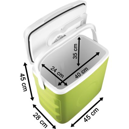 Sencor - Przenośna lodówka samochodowa 30 l 55W/5V/12V/230V zielona/biała