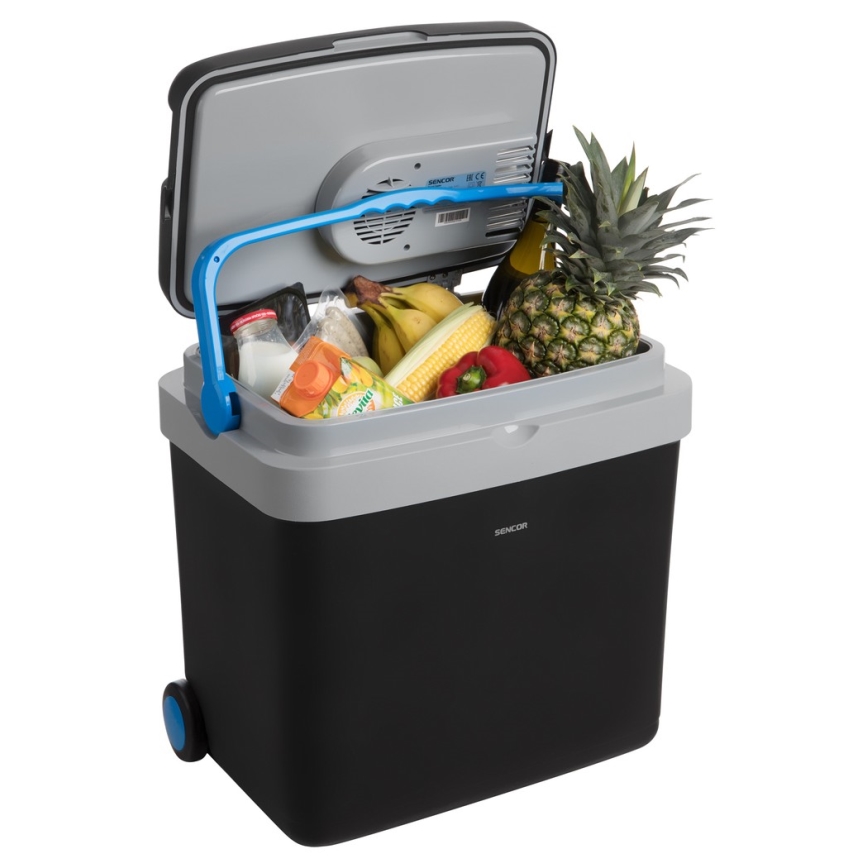 Sencor - Przenośna lodówka samochodowa 33 l 60W/12V/230V czarna