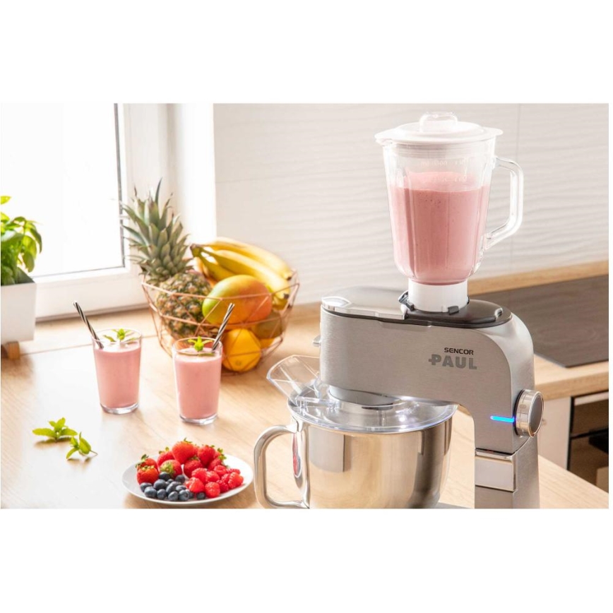 Sencor - Robot kuchenny z misą ze stali nierdzewnej 1700W/230V matowy chrom