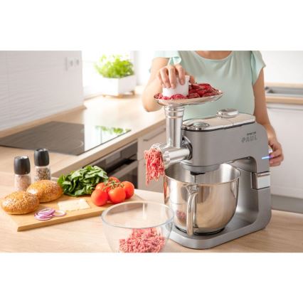 Sencor - Robot kuchenny z misą ze stali nierdzewnej 1700W/230V matowy chrom