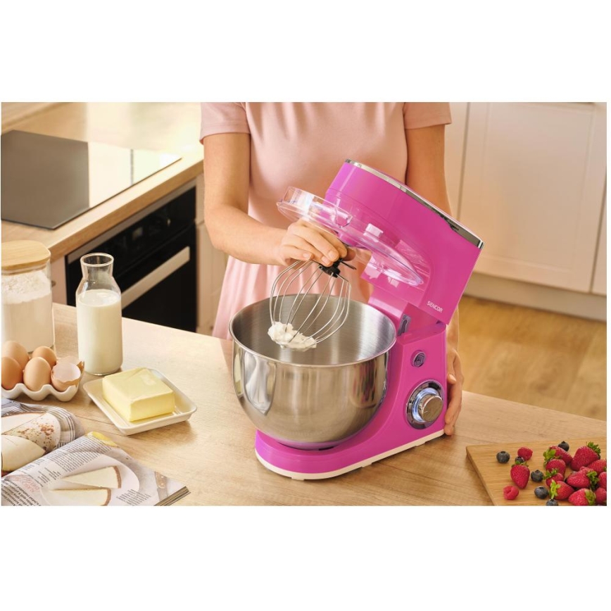 Sencor - Robot kuchenny z misą ze stali nierdzewnej 1300W/230V różowy