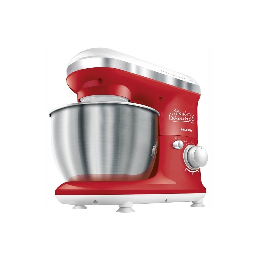 Sencor - Robot kuchenny z misą ze stali nierdzewnej 600W/230V czerwony