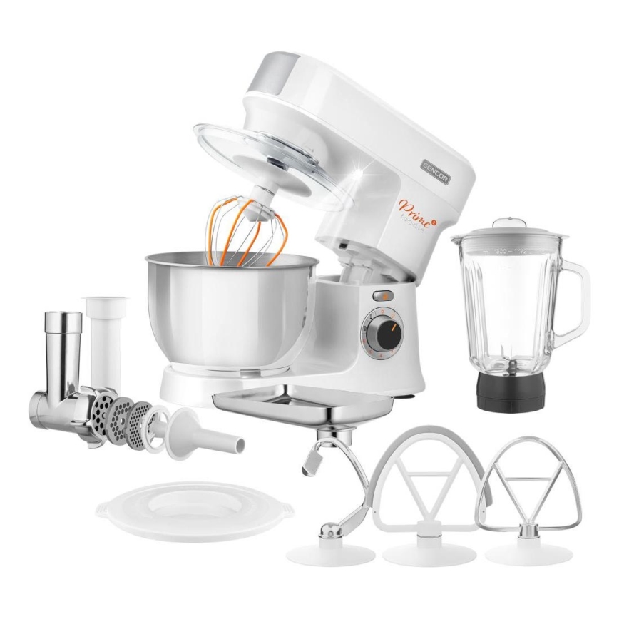 Sencor - Robot kuchenny z miską ze stali nierdzewnej 1000W/230V biały