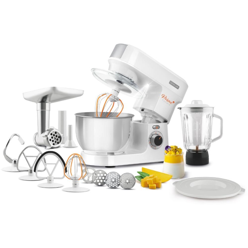 Sencor - Robot kuchenny z miską ze stali nierdzewnej 1000W/230V biały