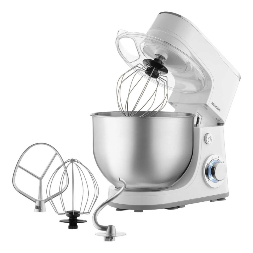 Sencor - Robot kuchenny z miską ze stali nierdzewnej 1300W/230V biały