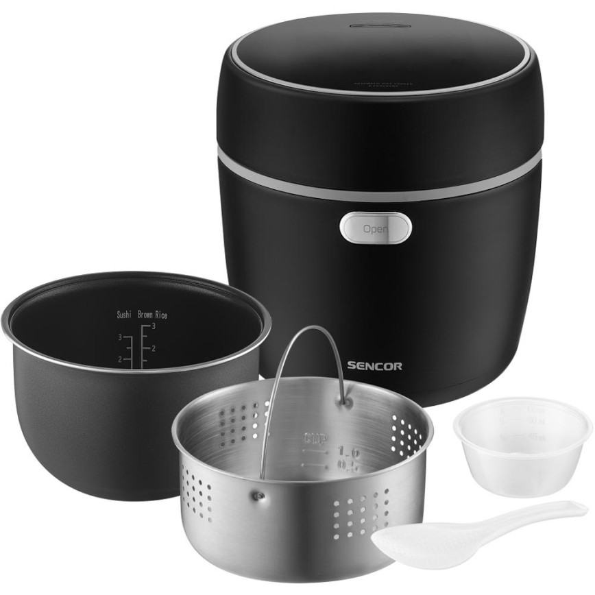 Sencor - Ryżowar 350W/230V 0,6 l czarny