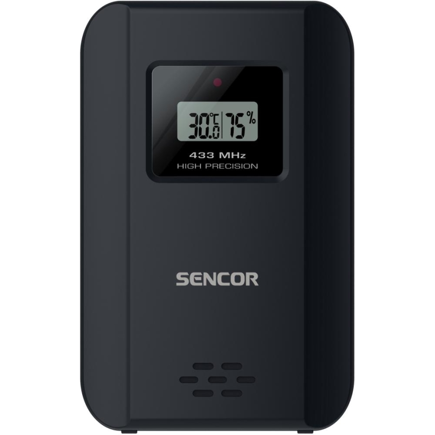 Sencor - Stacja meteorologiczna z kolorowym wyświetlaczem LCD i budzikiem 3xAAA + 2x AA czarny