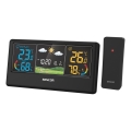 Sencor - Stacja pogodowa z kolorowym wyświetlaczem LCD 3xAAA + 2xAA czarna