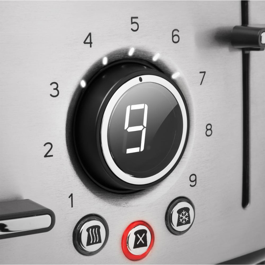 Sencor - Toster z czterema otworami 1600W/230V matowy chrom