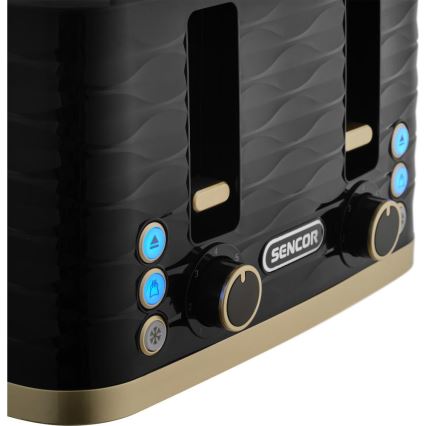 Sencor - Toster z czterema szczelinami 1600W/230V czarny/beżowy