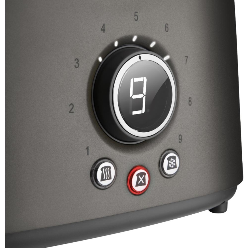 Sencor - Toster z dwiema szczelinami i rusztem do podgrzewania, 1000 W / 230 V, antracyt