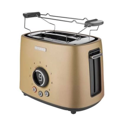 Sencor - Toster z dwoma otworami i podgrzewaczem 1000W/230V beżowy