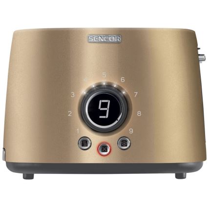 Sencor - Toster z dwoma otworami i podgrzewaczem 1000W/230V beżowy
