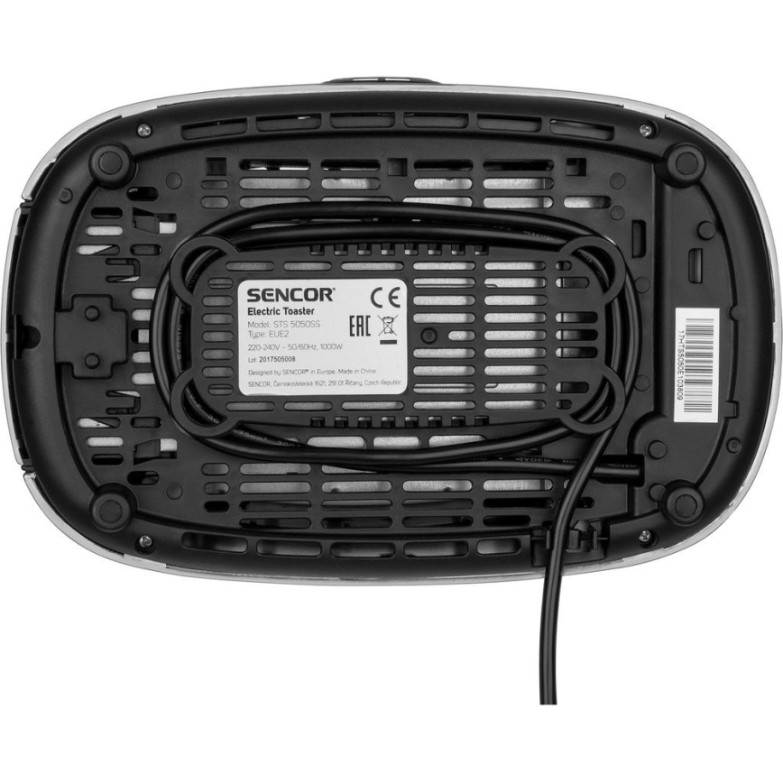 Sencor - Toster z dwoma otworami i podgrzewaczem 1000W/230V beżowy