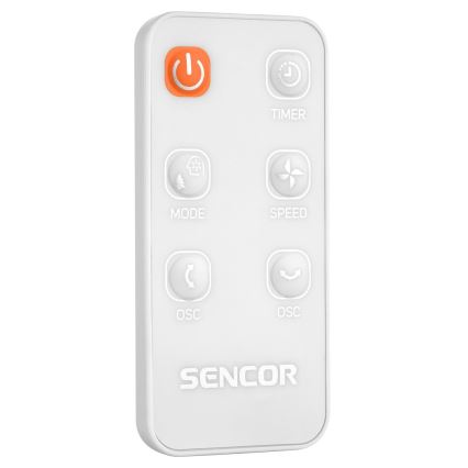 Sencor - Wentylator podłogowy 3D UltraSilent 26W/230V biały + pilot zdalnego sterowania