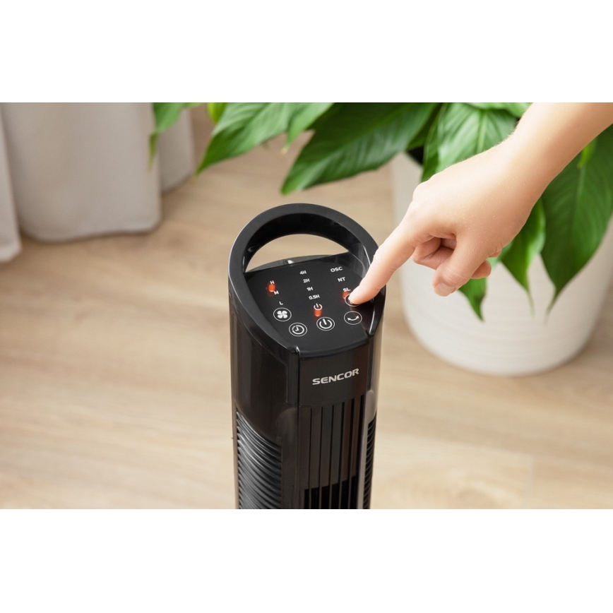 Sencor - Wentylator podłogowy 50W/230V czarny + pilot