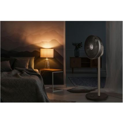 Sencor - Wentylator stojący 3D UltraSilent 26W/230V Wi-Fi czarny + pilot zdalnego sterowania