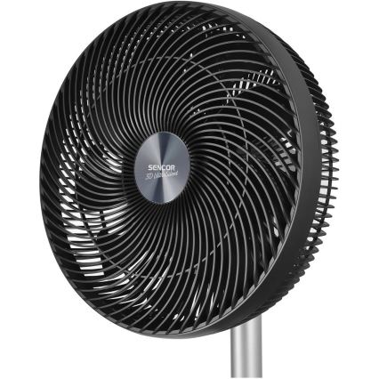 Sencor - Wentylator stojący 3D UltraSilent 26W/230V Wi-Fi czarny + pilot zdalnego sterowania
