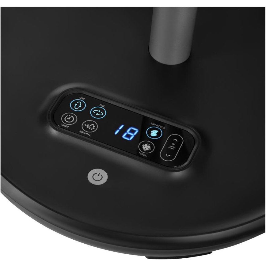 Sencor - Wentylator stojący 3D UltraSilent 26W/230V Wi-Fi czarny + pilot zdalnego sterowania