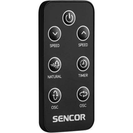 Sencor - Wentylator stojący 3D UltraSilent 26W/230V Wi-Fi czarny + pilot zdalnego sterowania
